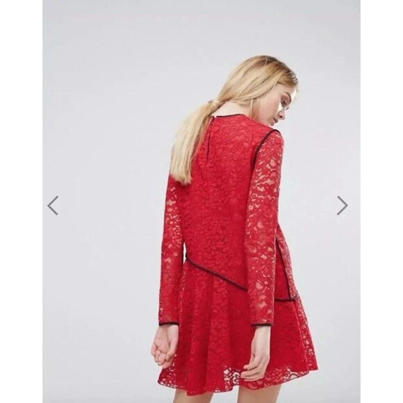 NWT Sportmax Code  Bosforo Size M Red Lace Dress New - Picture 2 of 14